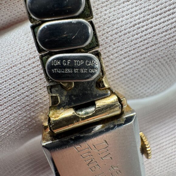 Vtg 1950's Wittnauer Swiss Women's Watch 10k G.F. Kestenmade Band Made in USA - Picture 7 of 16